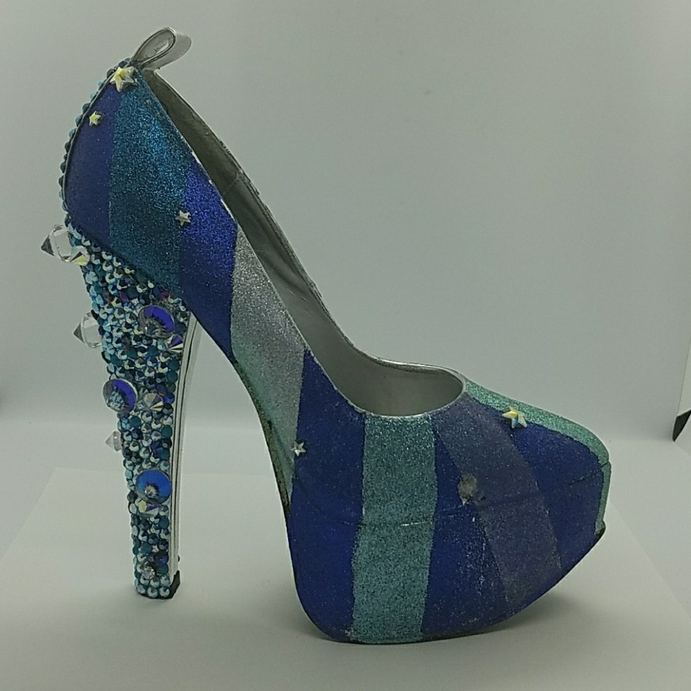 Gasoline Glamour Blue Belles Pumps View 3